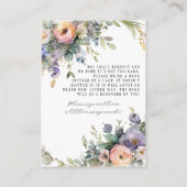 Carte D'accompagnement Fée enchantée Tea Party Livres floraux pour bébé (Dos)