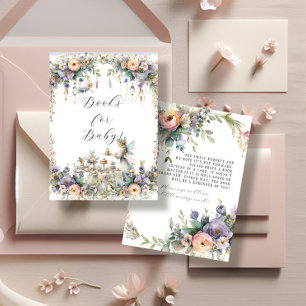 Carte D'accompagnement Fée enchantée Tea Party Livres floraux pour bébé