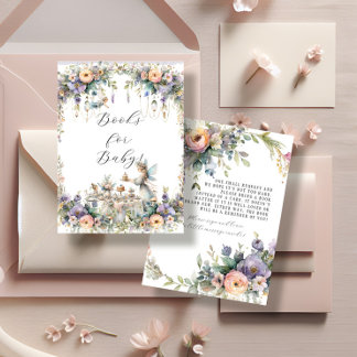 Carte D'accompagnement Fée enchantée Tea Party Livres floraux pour bébé