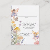 Carte D'accompagnement Fée Fleur sauvage Floral Bébé Fille Déchets Raffle (Dos)