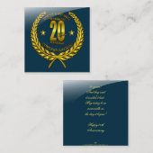 Carte D'accompagnement Félicitations au 20e anniversaire (Devant / Derrière)