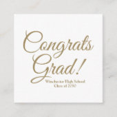 Carte D'accompagnement Félicitations grand or coutume écriture école anné (Devant)