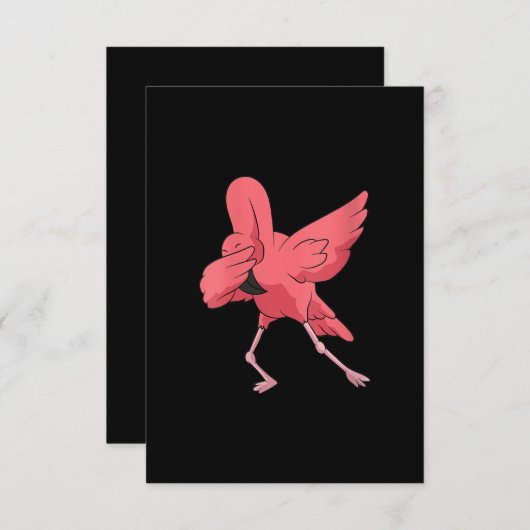 Carte D'accompagnement Femme Dabbing Flamant rose Oiseau mignon Flamant r (Devant / Derrière)