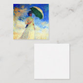 Carte D'accompagnement Femme Monet avec un parasol face droit (Devant / Derrière)
