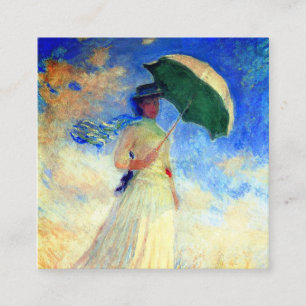 Carte D'accompagnement Femme Monet avec un parasol face droit