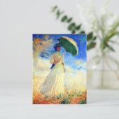 Carte D'accompagnement Femme Monet avec un parasol face droit (Debout devant)