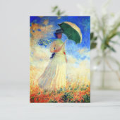 Carte D'accompagnement Femme Monet avec un parasol face droit (Debout devant)