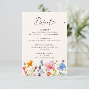 Carte D'accompagnement Festive Bright Watercolor Flowers Détails