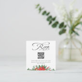Carte D'accompagnement Festive de verdure QR Code site Mariage RSVP (Debout devant)