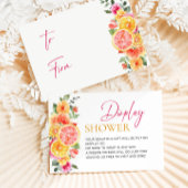 Carte D'accompagnement Festive Fleurs roses Citrus Bridal Display Douche