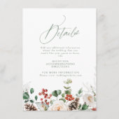 Carte D'accompagnement Festive Floral Holiday Winter Wedding Details (Devant)