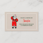 Carte D'accompagnement Festive - Père Noël Vintage - Billet boisson (Devant)