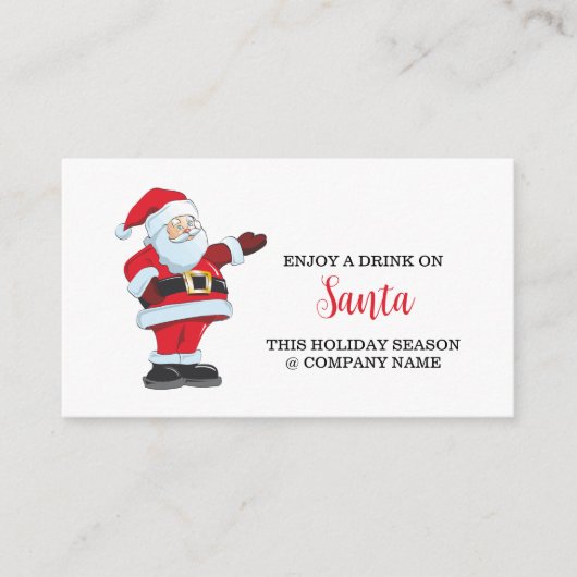 Carte D'accompagnement Festive - Santa Claus - Billet boisson (Devant)