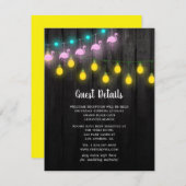Carte D'accompagnement Festive String Lights Fiesta Mariage Détails de l' (Devant / Derrière)