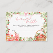 Carte D'accompagnement Fête bébé douce fraise à ruban rose (Devant)