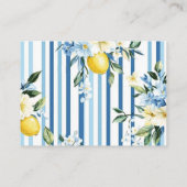 Carte D'accompagnement Fête Bébé Garçon Lemon Blue Main Squeeze de Maman (Dos)