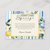 Carte D'accompagnement Fête Bébé Garçon Lemon Blue Main Squeeze de Maman (Devant)