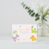 Carte D'accompagnement Fête bébé : l'arrivée de bébé dinosaure Trex avec (Debout devant)