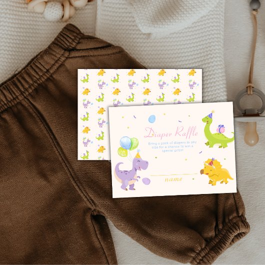 Carte D'accompagnement Fête bébé : l'arrivée de bébé dinosaure Trex avec