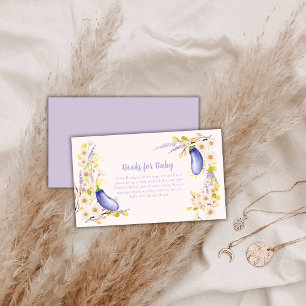 Carte D'accompagnement Fête bébé Lavande Daisy Fleur d'Aubergine Livres