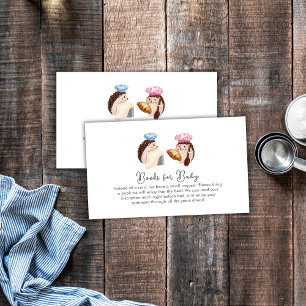 Carte D'accompagnement Fête bébé thème Chef Pâtissier Hérisson Fantaisist