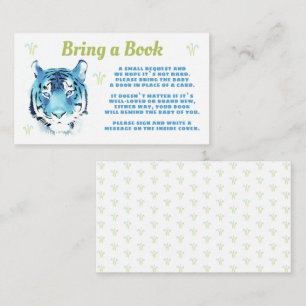 Carte D'accompagnement Fête bébé thème Tigre Bleu aquarelle 'Apportez un