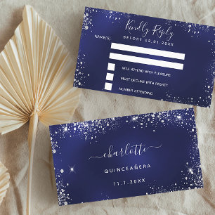 Carte D'accompagnement Fête d'anniversaire Marine bleu argent parties sci