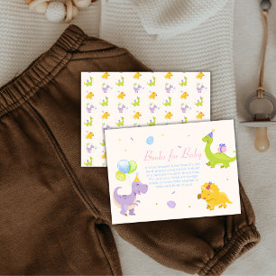Carte D'accompagnement Fête de ballons de dinosaures colorés pour bébé Li