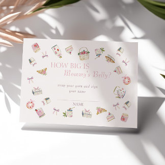 Carte D'accompagnement Fête de bébé au dessert de fraise Ventre de grosse