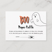 Fête de Bébé Diaper Raffle Cute Ghost Little Boo
