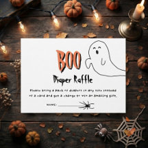 Fête de Bébé Diaper Raffle Cute Ghost Little Boo