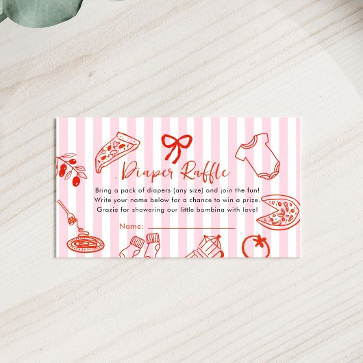Carte D'accompagnement Fête de Bébé Diaper Raffle Slice Slice