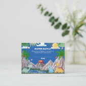 Carte D'accompagnement Fête de Bébé Faucille de Dinosaure de la Forêt de (Debout devant)