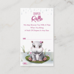 Carte D'accompagnement Fête de Bébé Fille Aventure de Rivière Petit Hippo