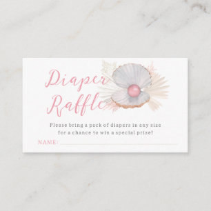 Carte D'accompagnement Fête de Bébé Fille Bohème Océan Rose Tirage au Sor