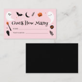 Carte D'accompagnement Fête de Bébé Halloween Rose Orange Devinez Combien (Devant / Derrière)