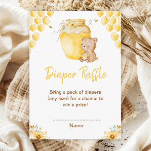 Carte D'accompagnement Fête de Bébé Ourson en Nid d'Abeille Tirage au Sor