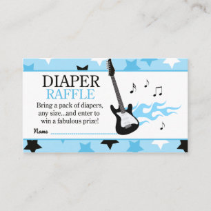 Carte D'accompagnement Fête de bébé Rock Star Bleu Tirage au sort de couc