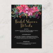 Carte D'accompagnement Fête de mariage avec poinsettia rose pour Noël (Devant)