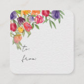 Carte D'accompagnement Fête de mariage avec tulipes lumineuses et verdure (Dos)