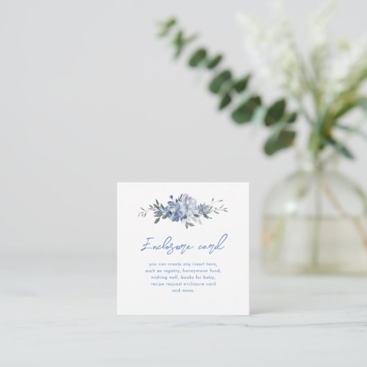 Carte D'accompagnement Fête de mariage floral bleu (Debout devant)