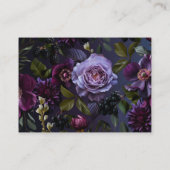 Carte D'accompagnement Fête de mariage floral bleu foncé et violet mélanc (Dos)