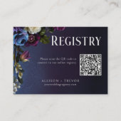 Carte D'accompagnement Fête de mariage floral bleu foncé et violet mélanc (Devant)