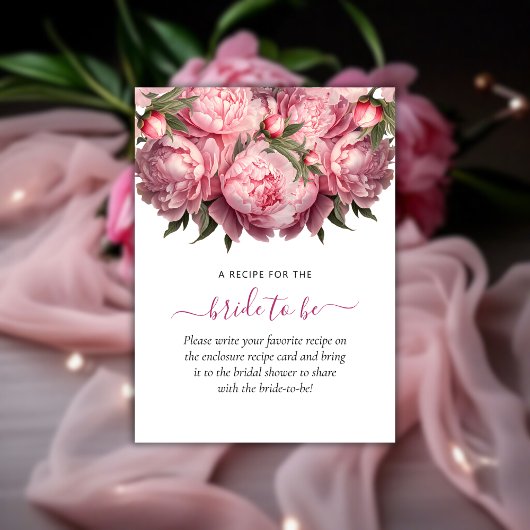 Carte D'accompagnement Fête de mariage Pink Peonies