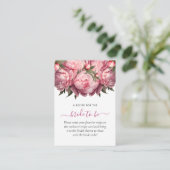 Carte D'accompagnement Fête de mariage Pink Peonies (Debout devant)