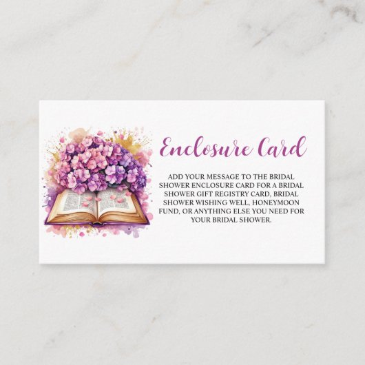 Carte D'accompagnement Fête de mariage sur le thème du livre Hydrangea (Devant)