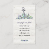 Carte D'accompagnement Fête de mariage thème ancre nautique florale (Devant)