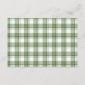 Carte D'accompagnement Fête de naissance classique vert gingham neutre (Dos)