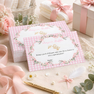 Carte D'accompagnement Fête de naissance de bébé fille au thème du fou ri
