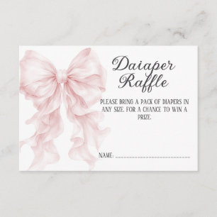 Carte D'accompagnement Fête de naissance fille à ruban rose Tirage au sor